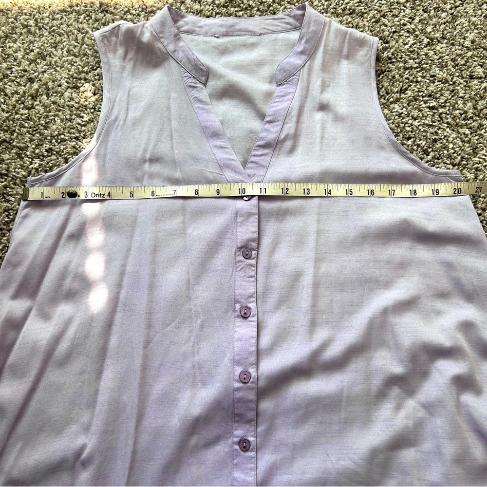 Purple Sleeveless Button Up Dress with Liner - Picture 9 of 13